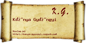 Kánya Gyöngyi névjegykártya