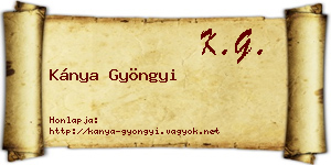 Kánya Gyöngyi névjegykártya